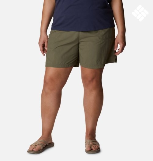 Columbia Sandy River Shorts Dame Olivengrønne | Plus Size 92107L